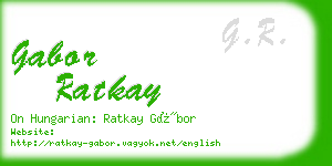 gabor ratkay business card